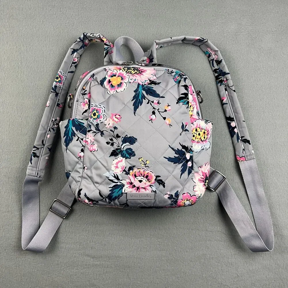 Vera Bradley Parisian Bouquet Performance Twill Convertible Small Backpack